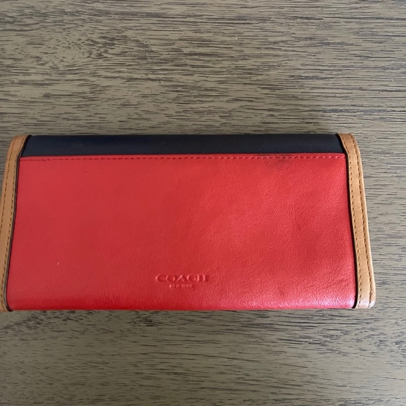 🇺🇸♥️VETS DAY SALE🇺🇸Coach Blueand Red Leather Wallet - Picture 3 of 6